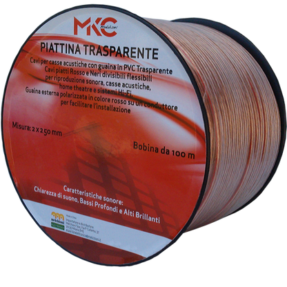 MKC Kabl za zvučnike, 2 x 2.50mm, 100met, transparent - Kabel transp. 2x2,5