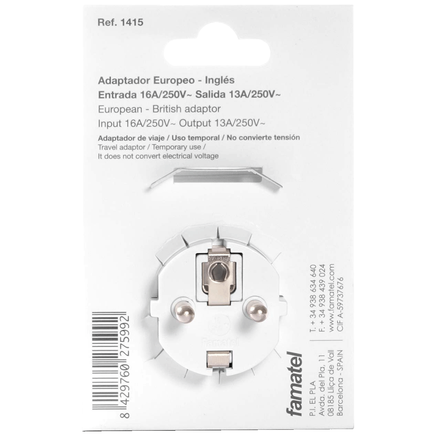 Famatel Strujni adapter Euro / UK - 1415