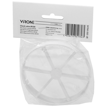 Virone Nepovratni ventil Ø100 za aspiratore BF-100 serie - BF-100/VALVE