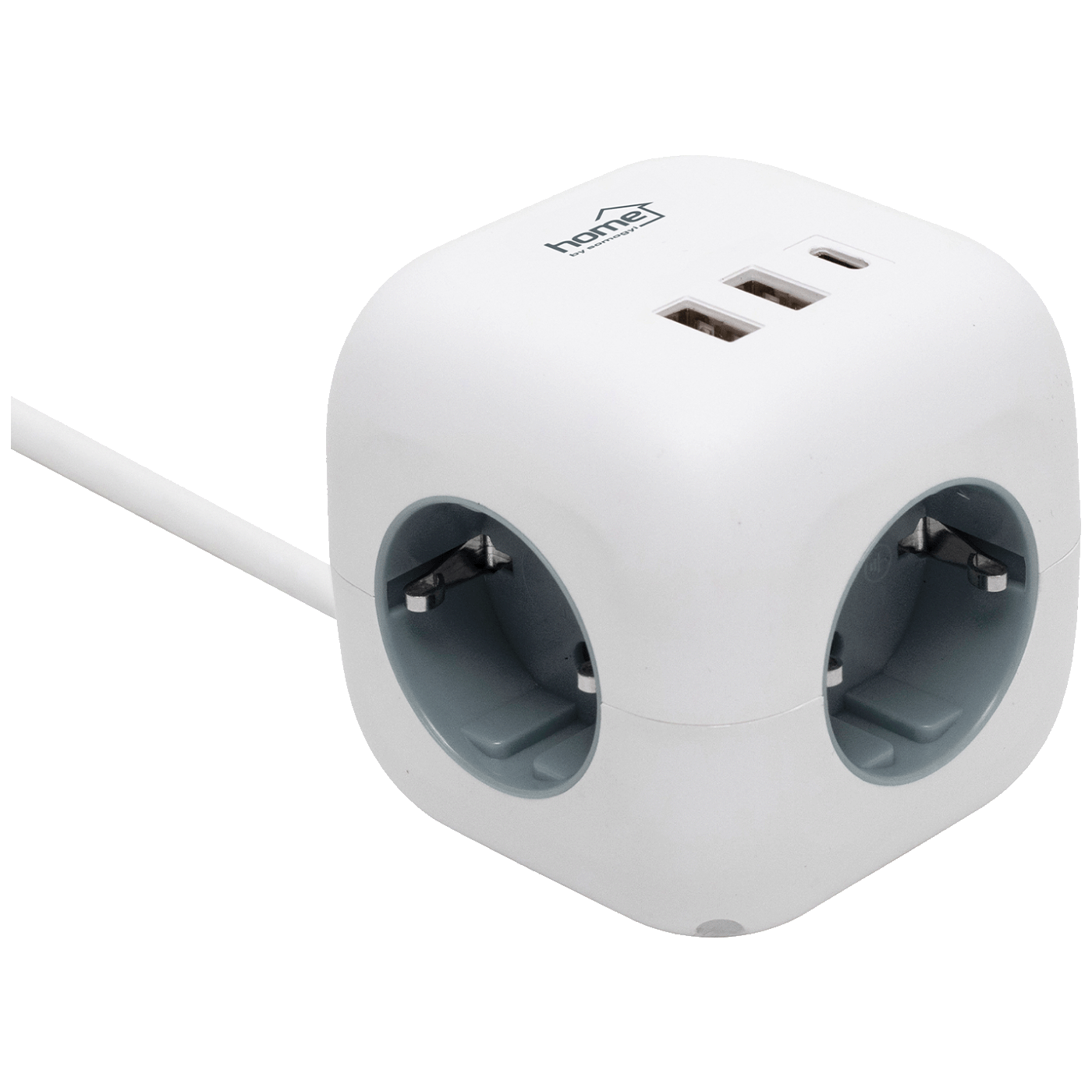 home Produžni kabl, 3 utičnice, 2 x USB A, 1 x USB C, 1.5 met. - CUBE2
