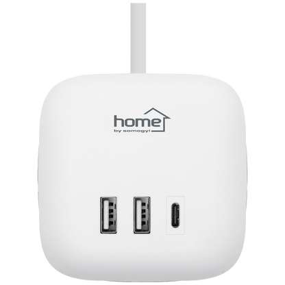 home Produžni kabl, 3 utičnice, 2 x USB A, 1 x USB C, 1.5 met. - CUBE2