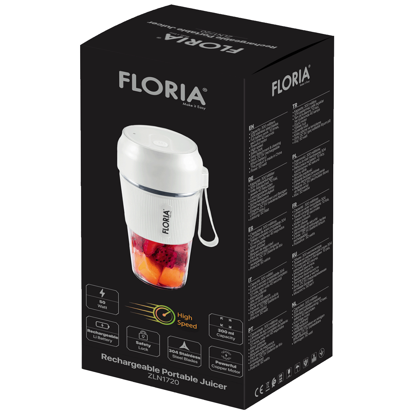 Floria Blender za Smoothie, bežični, 300ml., 50W - ZLN1720