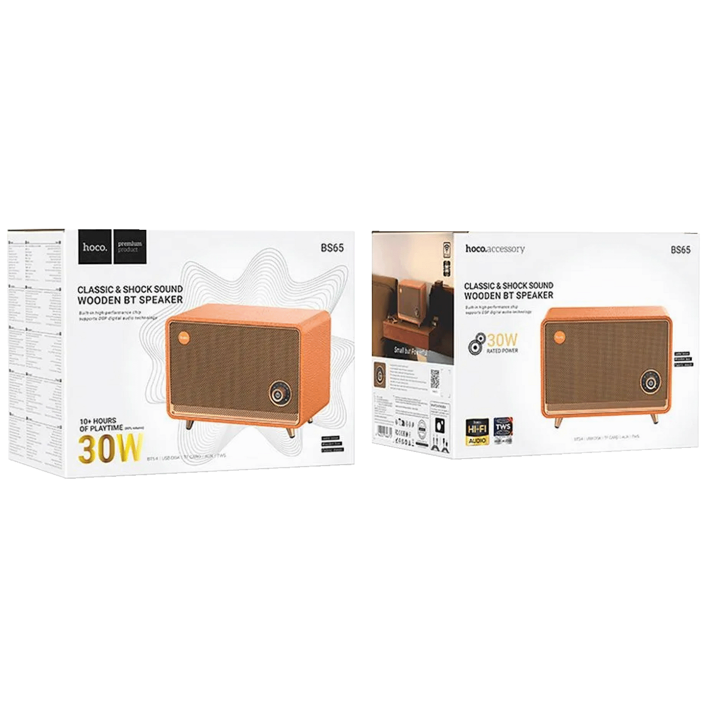 hoco. Zvučnik bežični, Bluetooth, retro, 30W - BS65 Pearl
