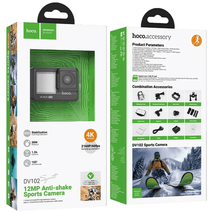 hoco. Sportska kamera, 1.3"/ 2" IPS LCD, 4K UHD, WiFi, microSD - DV102
