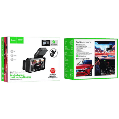 hoco. Auto kamera, 4 Mpxiel, Dual Camera, 2K, GPS, WiFi - DV12