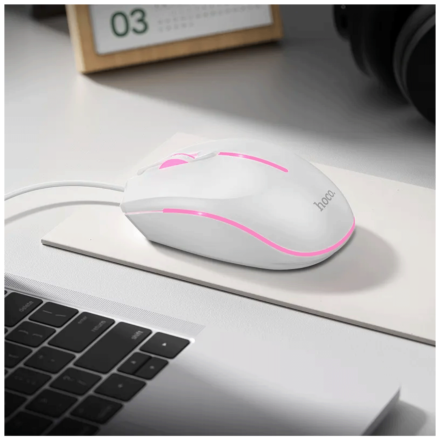 hoco. Miš optički, gaming, 2400 dpi, USB - GM37 Wonderful White