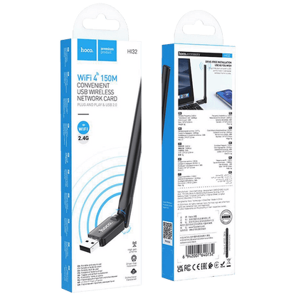 hoco. Wi-Fi mrežna kartica, USB, 5 dB, 150 Mbps - HI32 WiFi4 USB