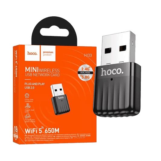 hoco. Wi-Fi mrežna kartica, 650 Mbps Dual Band, USB - HI33 USB