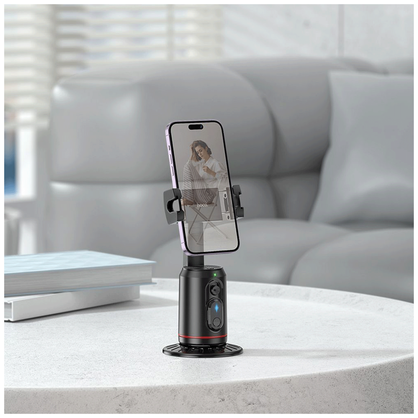 hoco. Držač za telefon s automatskim praćenjem lica, 360° - K23 Lotus