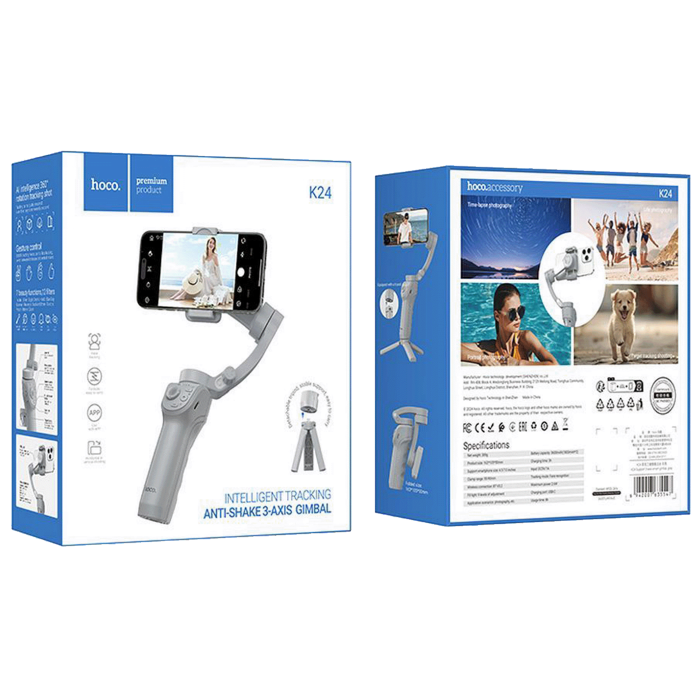 hoco. Držač/ Stabilizator Gimbal za smartphone, Bluetooth - K24
