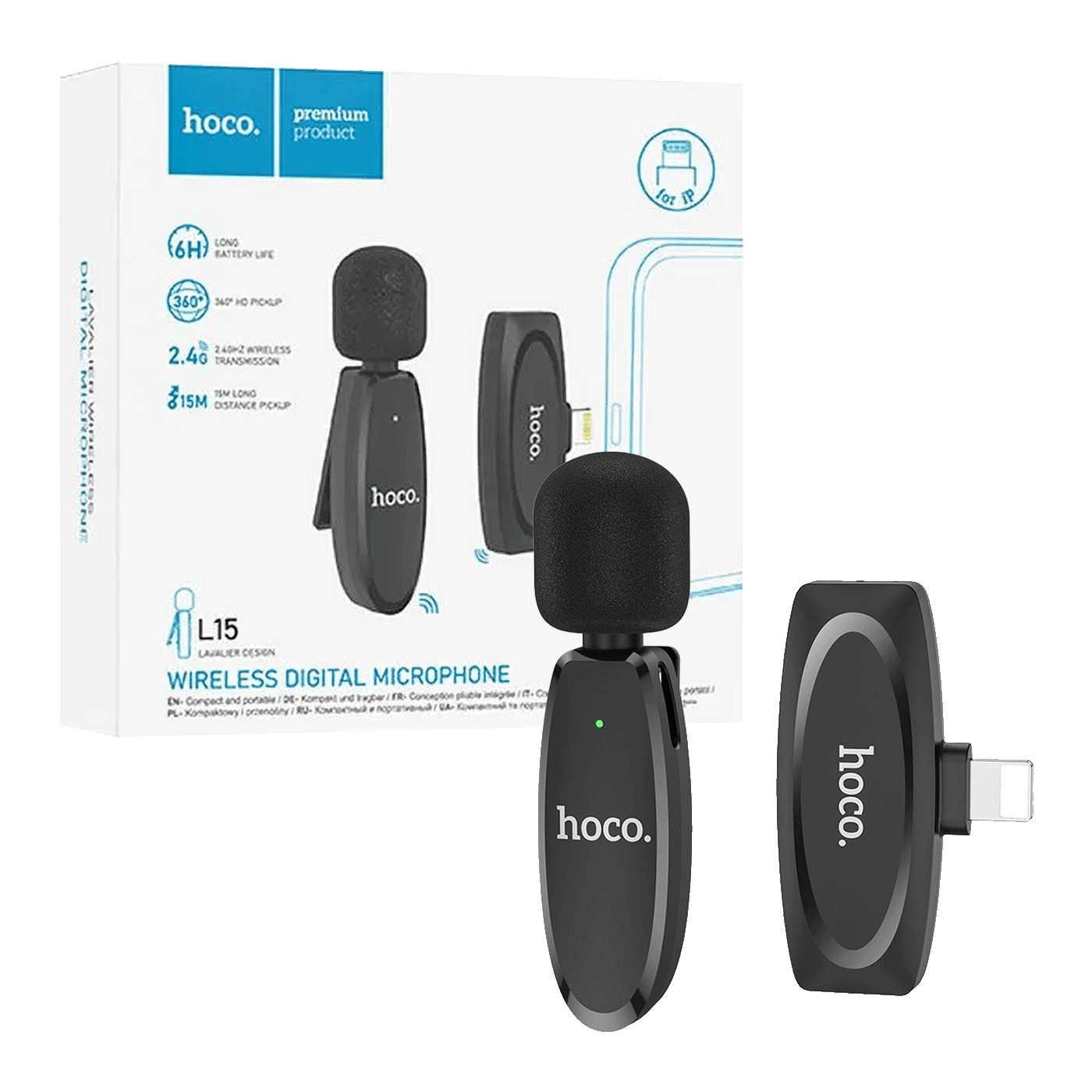 hoco. Bežični mikrofon sa Lightning konetktorom - L15 Crystal Lavalier iPhone
