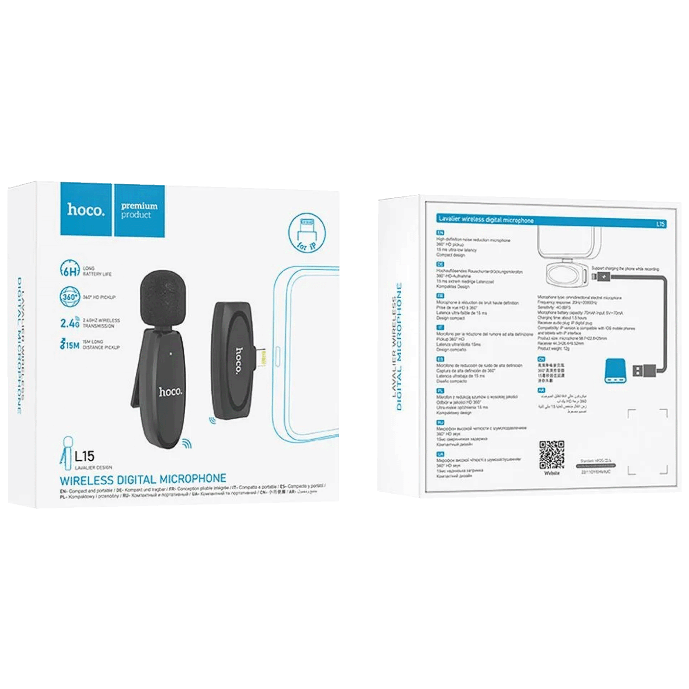 hoco. Bežični mikrofon sa Lightning konetktorom - L15 Crystal Lavalier iPhone