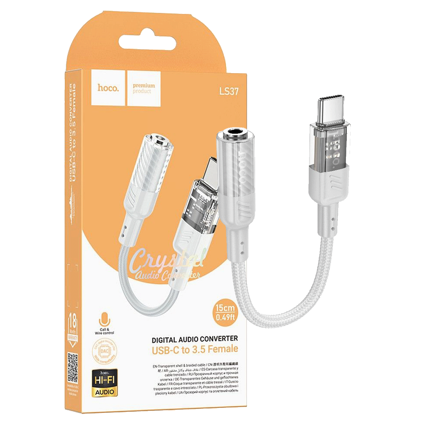 hoco. Adapter za slušalice, USB type C na 3.5 mm - LS37 Spirit USB-C
