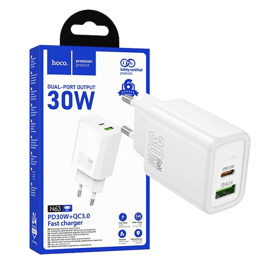 hoco. Punjač kućni, brzi, PD30W + QC3.0 - N63 Gentle