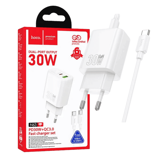 hoco. Punjač kućni sa type C kabelom, PD30W, QC3.0 - N63 Gentle type C