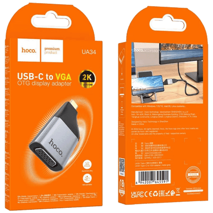 hoco. Adapter USB type C na VGA, 2K, OTG - UA34