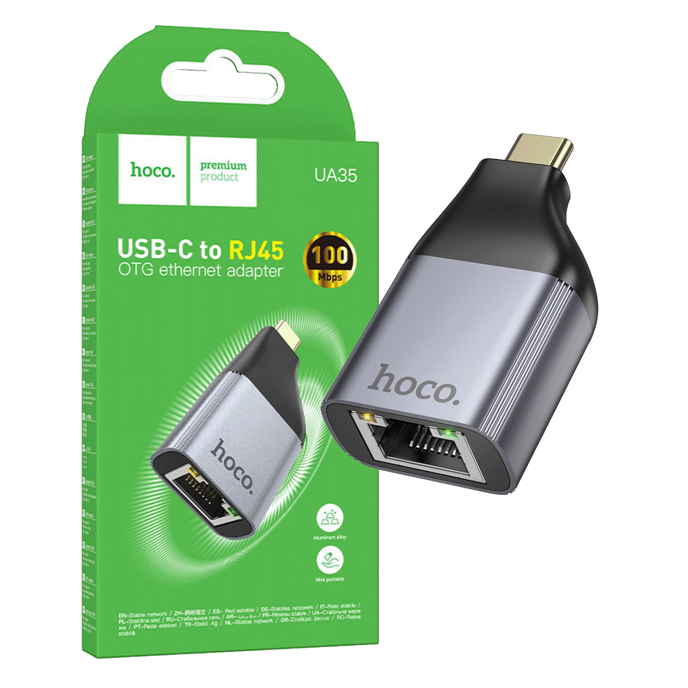 hoco. Adapter USB type C na LAN - UA35