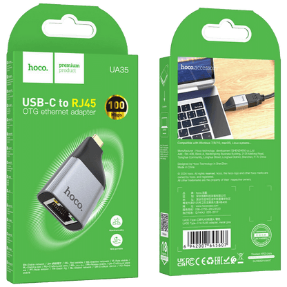 hoco. Adapter USB type C na LAN - UA35