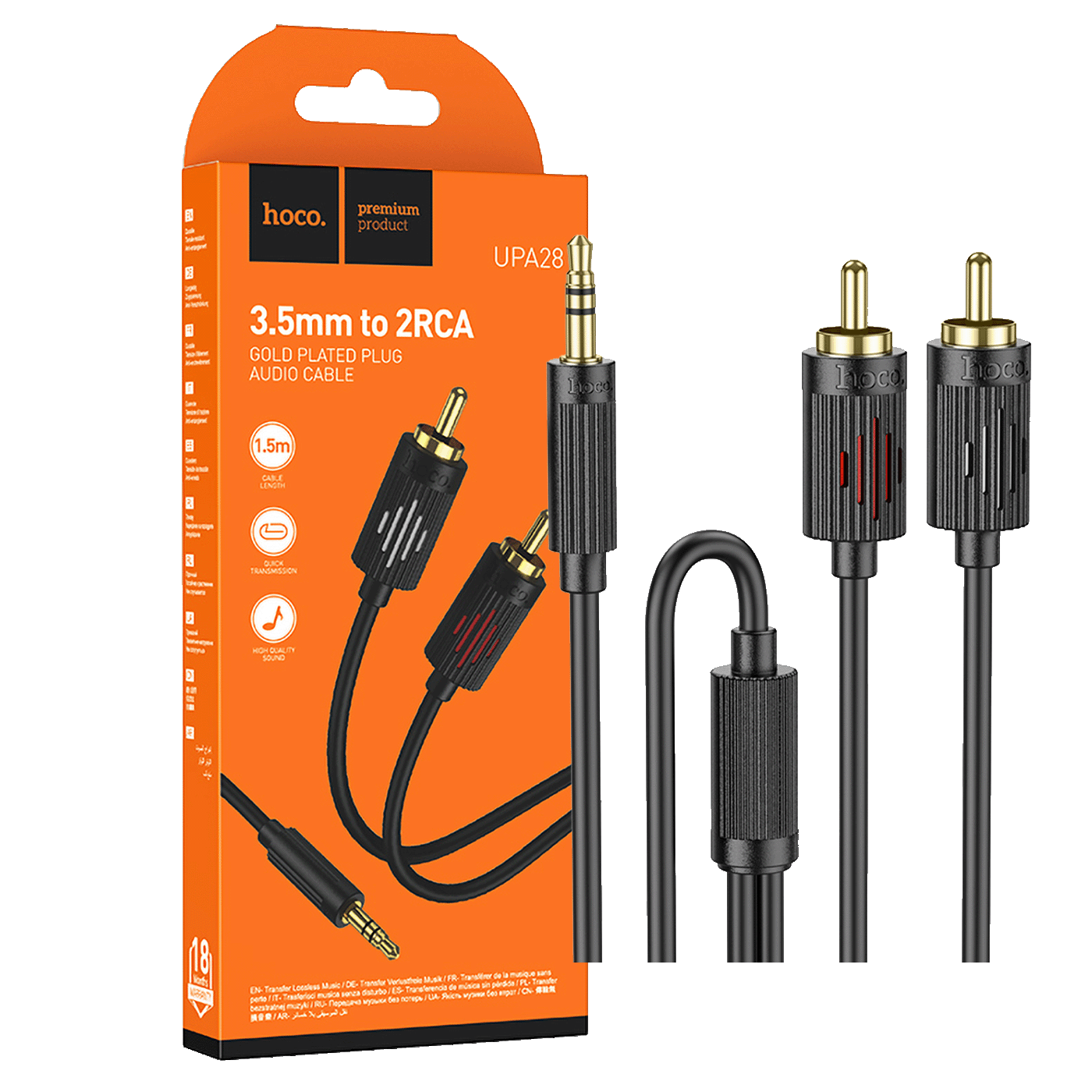 hoco. Audio kabl 2 x RCA na 3.5 mm, 1.5 met. - UPA28