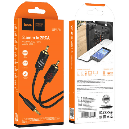 hoco. Audio kabl 2 x RCA na 3.5 mm, 1.5 met. - UPA28