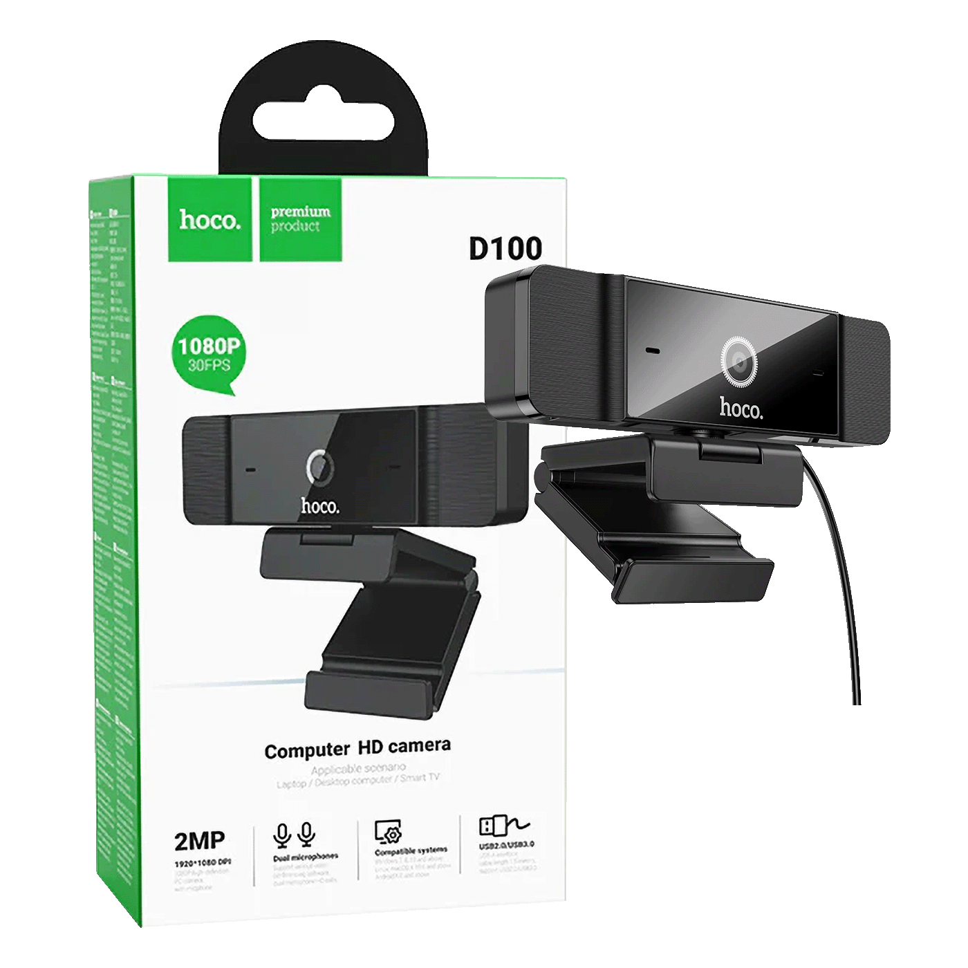 hoco. Web kamera sa mikrofonom, 1080p, USB - D100