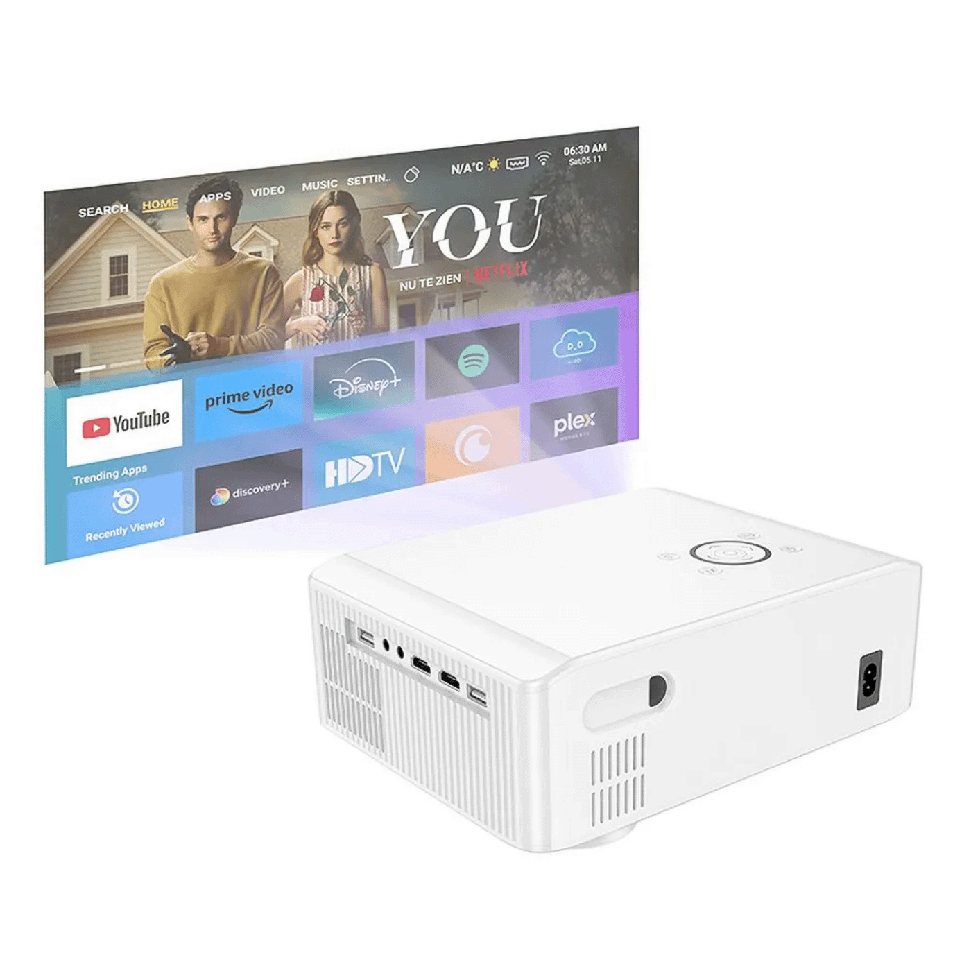 hoco. Pametni projektor, Full HD, Android TV, WiFi 2.4/5 GHz, BT - DT3 Smart Projector