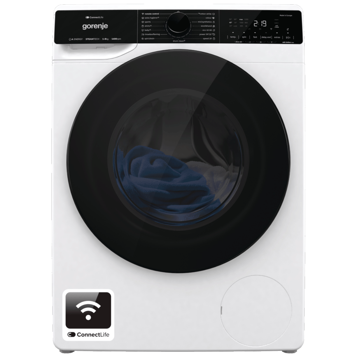 Gorenje Mašina za veš, 1400 obrtaja, 8 kg veša, WiFi, A - WPNA84A2TSWIFI