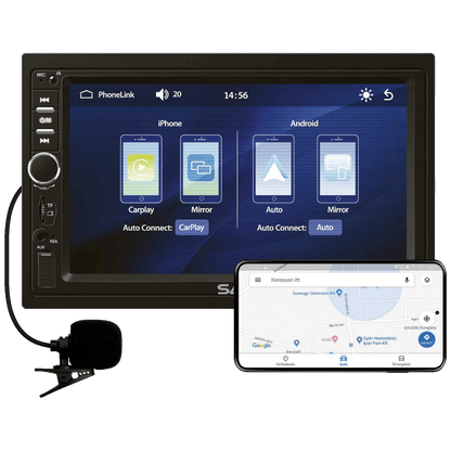 SAL Auto radio, 4 x 45W, 7" LCD Display, BT, USB, microSD - VBX910