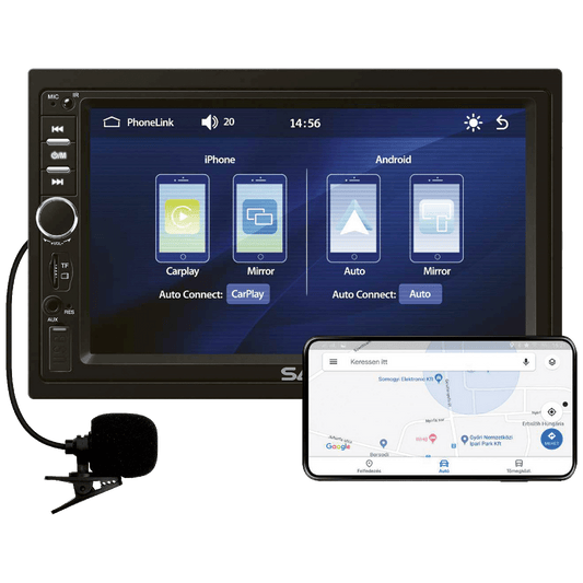 SAL Auto radio, 4 x 45W, 7" LCD Display, BT, USB, microSD - VBX910