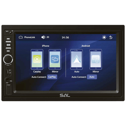 SAL Auto radio, 4 x 45W, 7" LCD Display, BT, USB, microSD - VBX910
