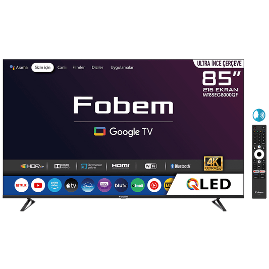 Fobem Televizor Smart QLED 4K UltraHD 85", Google TV - MT85EG8000QF