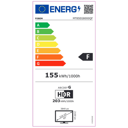 Fobem Televizor Smart QLED 4K UltraHD 85", Google TV - MT85EG8000QF