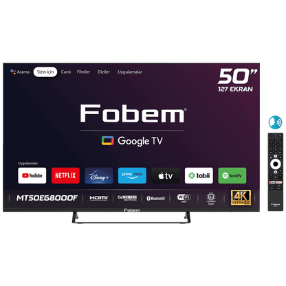 Fobem Televizor Smart QLED 4K UltraHD 50", Google TV - MT50EG8000QF