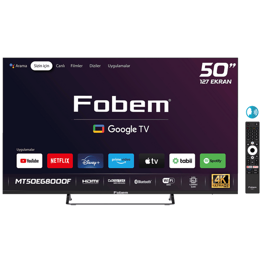 Fobem Televizor Smart QLED 4K UltraHD 50", Google TV - MT50EG8000QF