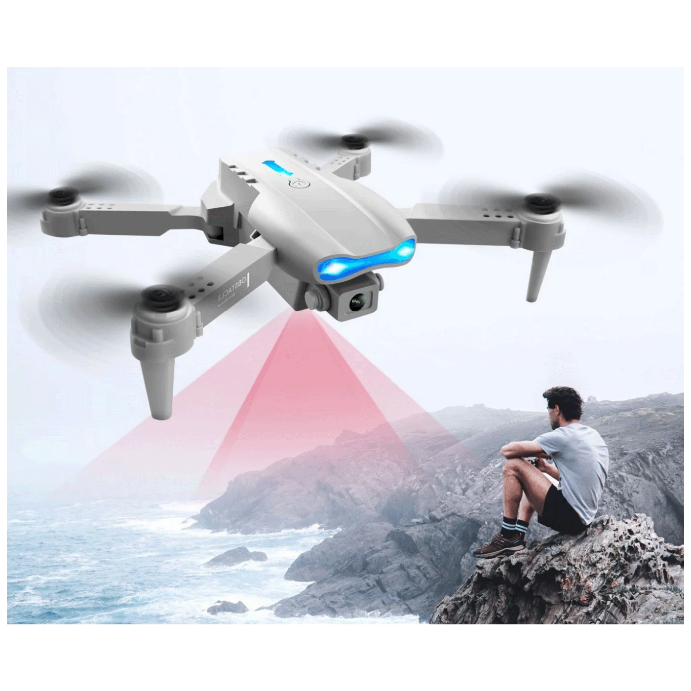 Extralink Dron, kamera FullHD, 1800mAh, 3 baterije, WiFi - E99 Pro Drone Set+3 batteries+case