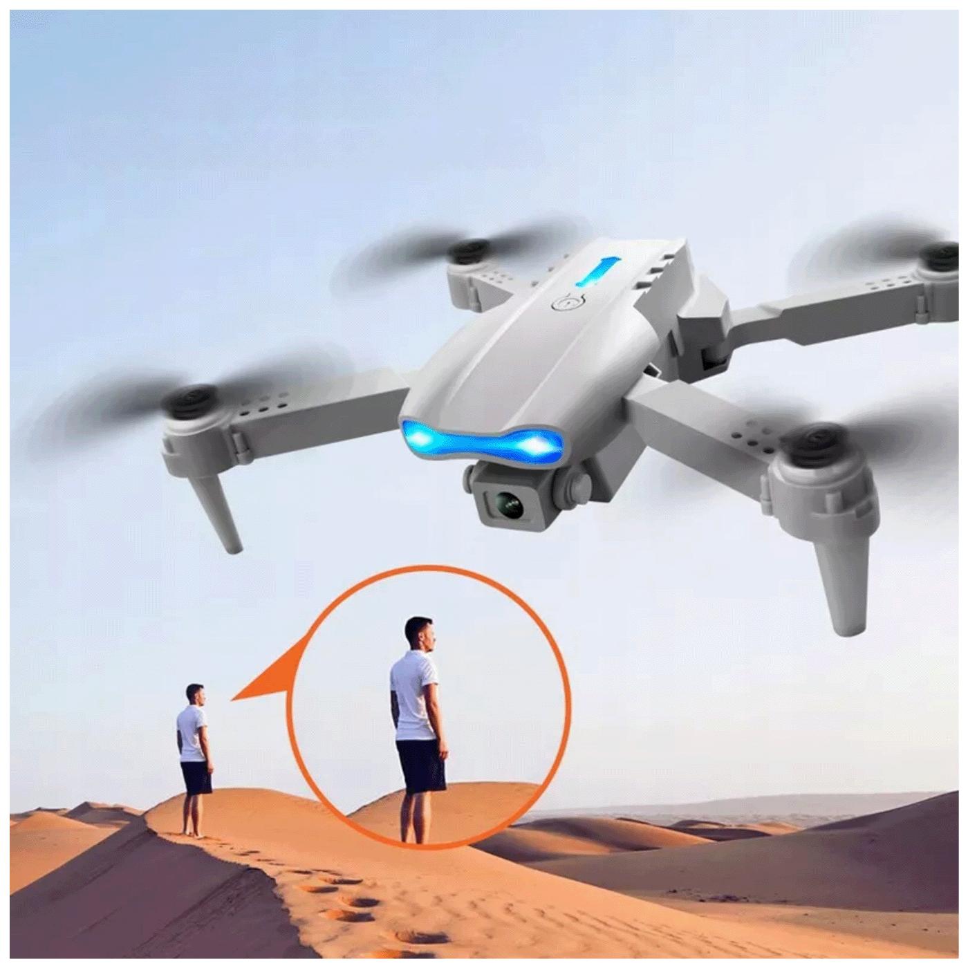 Extralink Dron, kamera FullHD, 1800mAh, 3 baterije, WiFi - E99 Pro Drone Set+3 batteries+case