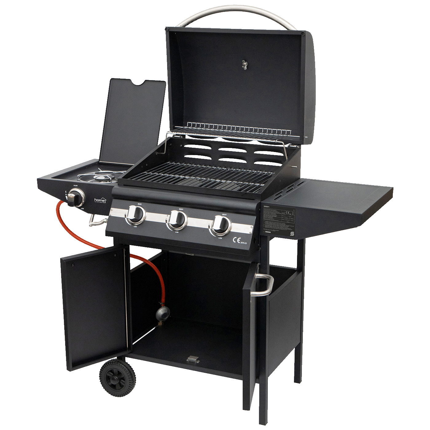 home Plinski roštilj sa tri plamenika + bočni, 4 x 3.2kW, LPG - GRG01