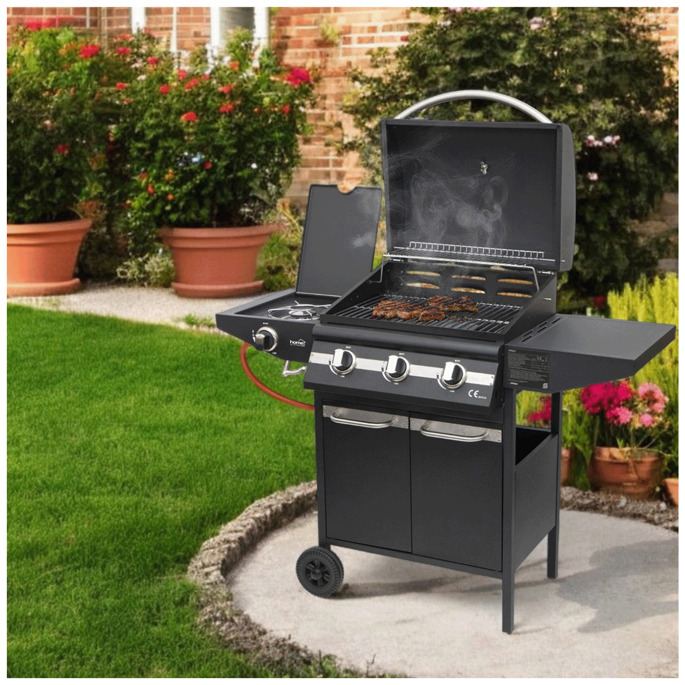 home Plinski roštilj sa tri plamenika + bočni, 4 x 3.2kW, LPG - GRG01