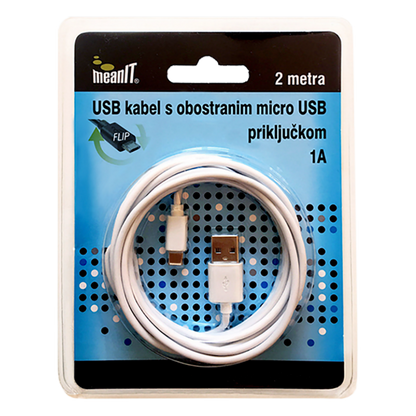MeanIT USB A na USB micro kabl, FLIP, dužina 2.0 metra - USB / micro USB - 2m