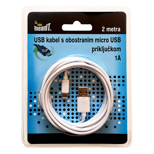 MeanIT USB A na USB micro kabl, FLIP, dužina 2.0 metra - USB / micro USB - 2m