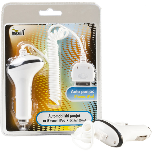 MeanIT Auto punjač za Iphone 4/ iPOD, 30 pin - AUTO PUNJAČ ZA IPHONE / iPOD