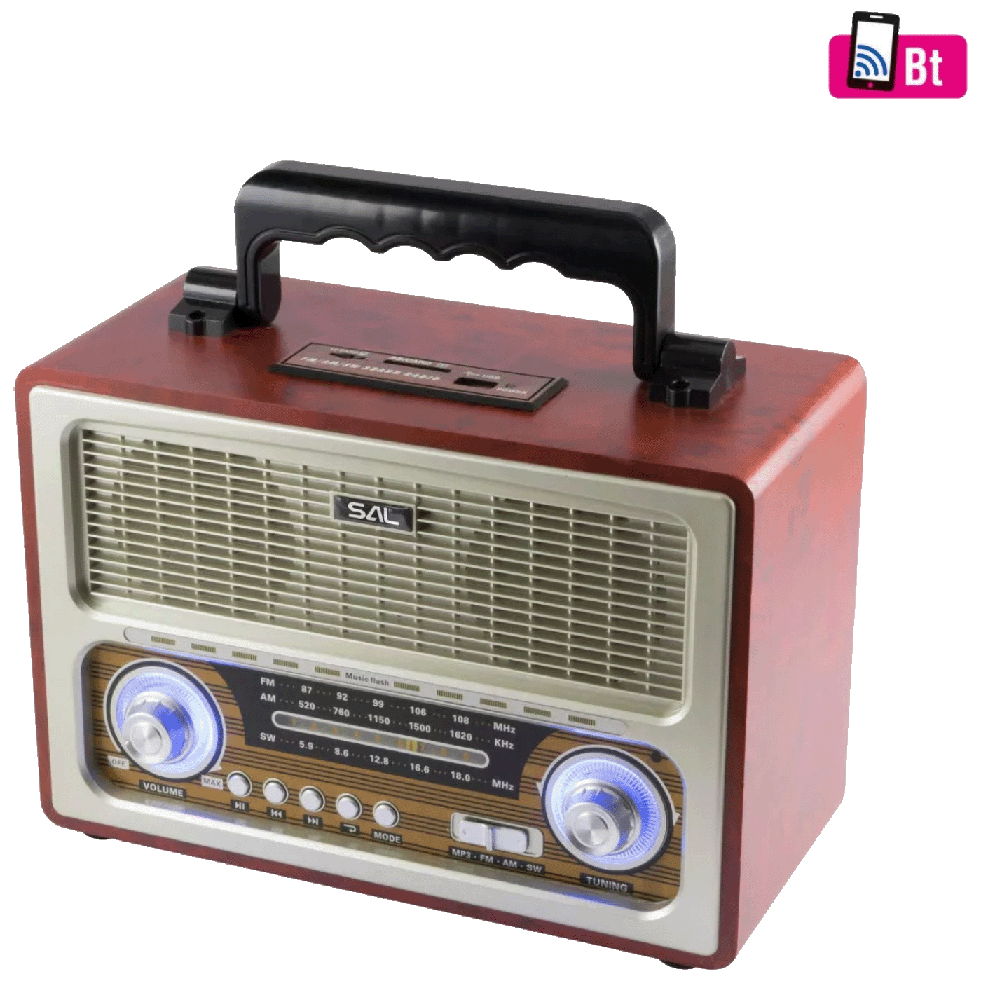 SAL Retro radio + BT bežični zvučnik, 4in1, FM, MP3, AUX - RRT3