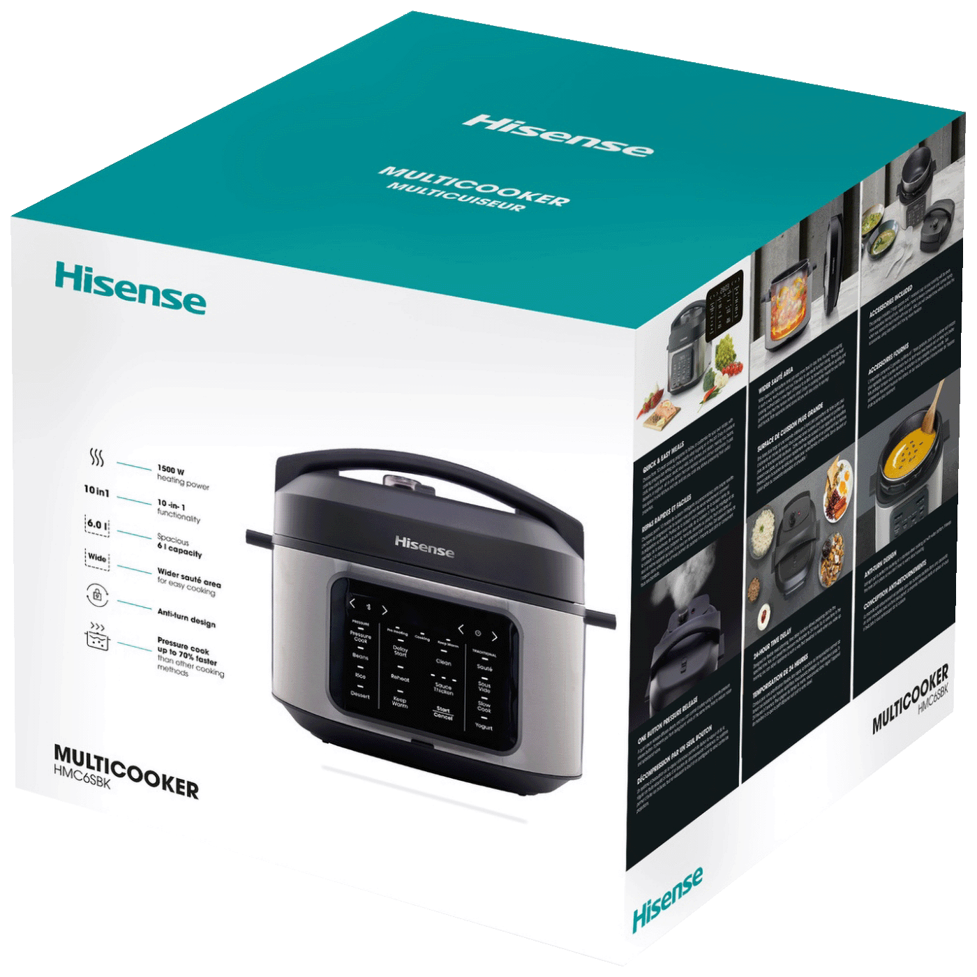 Hisense Višenamjenski lonac, Multicooker, 1500W, 6 lit. - HMC6SBK