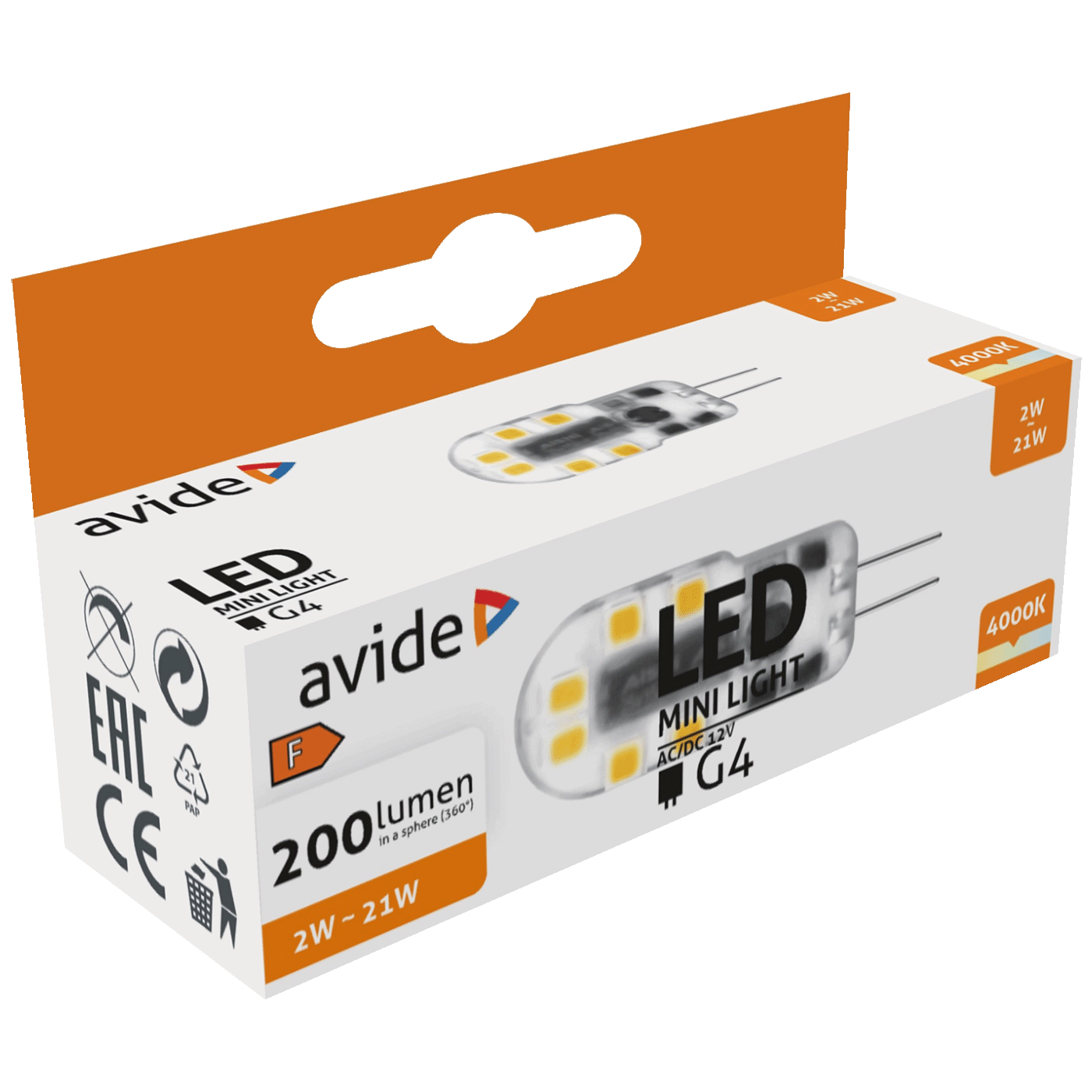 Avide Sijalica, G4, LED 2W, 4000K, 12V DC, bijela svjetlost - ABG4NW-2W-B
