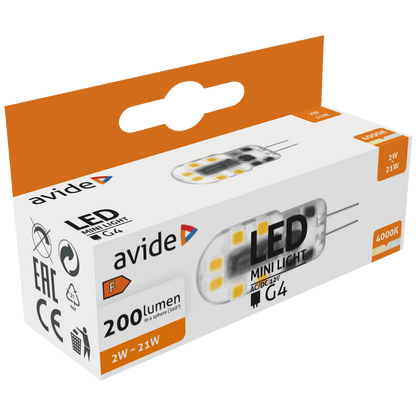Avide Sijalica, G4, LED 2W, 4000K, 12V DC, bijela svjetlost - ABG4NW-2W-B
