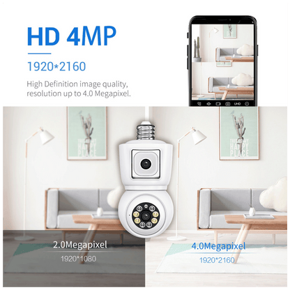 Escam Kamera za video nadzor,dual lens,2x2Mpixel,PTZ,E27,WiFi - QF202