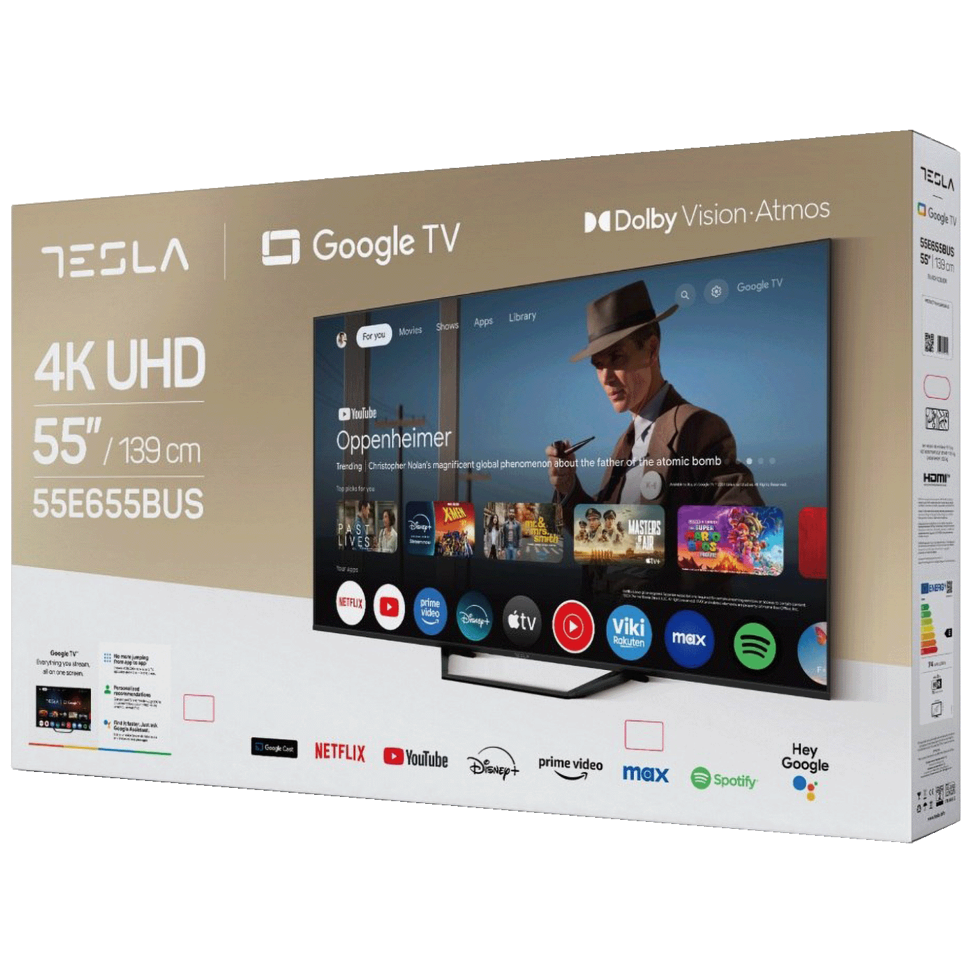Tesla Televizor Smart LED 4K UltraHD 55", Google TV - 55E655BUS
