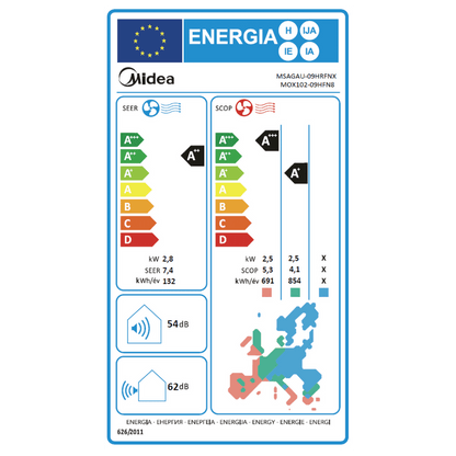Midea Klima uređaj, split sistem, 9000 Btu, -20°C, WiFi, A++ - Xtreme Save; MG2X-09-SP