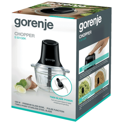 Gorenje Sjeckalica sa staklenom posudom, 500W, zapremina 1 l - S501GBK