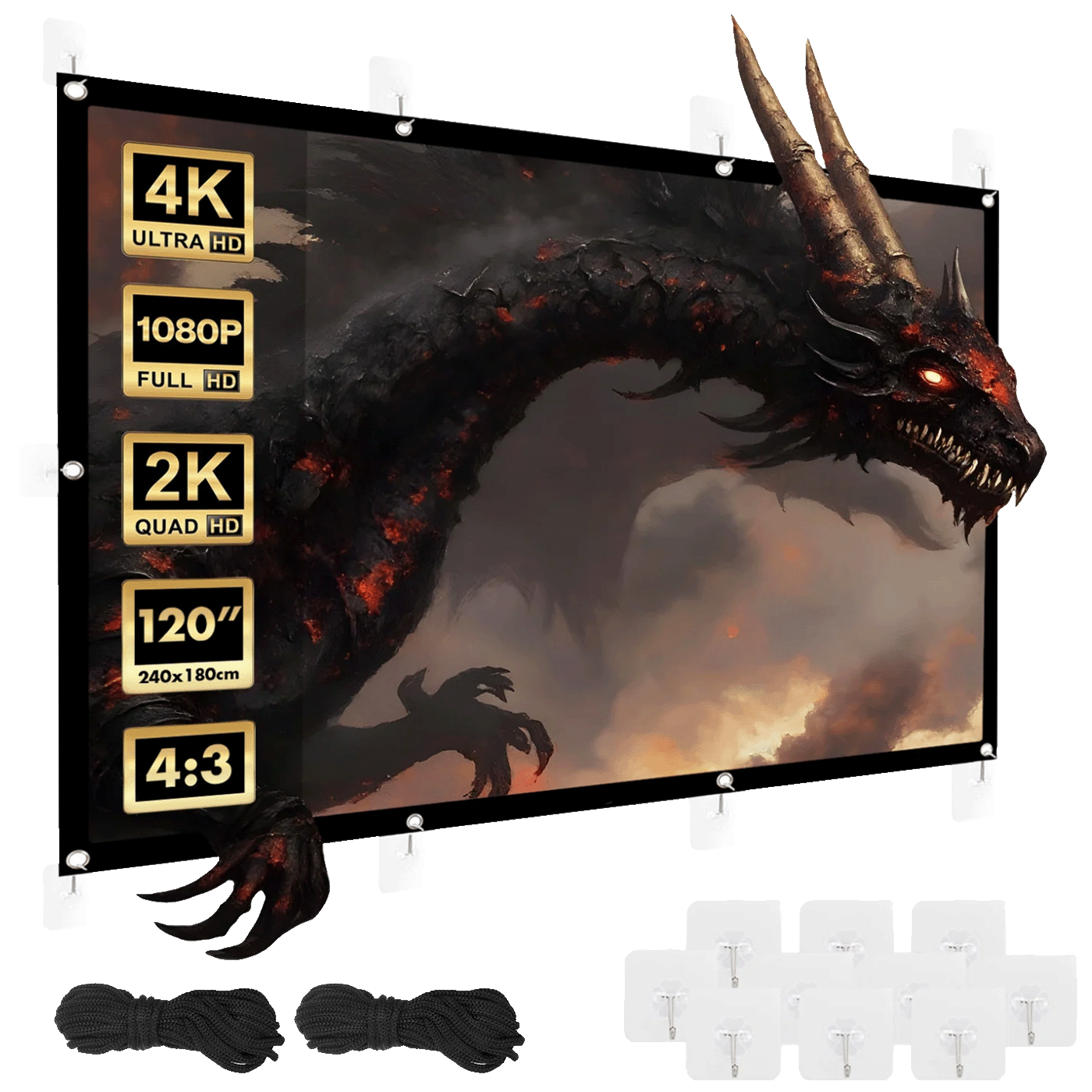 Maclean Platno za projektor, zidno, 240 x 180 cm, 4:3 - MC-169